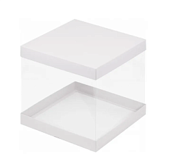 Коробка для торта 23,5 см*23,5 см*24 см белая